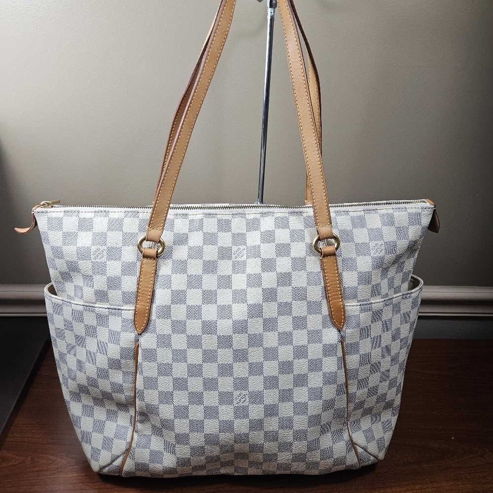 Auth Louis Vuitton Totally GM azur shoulder totes bag - Picture 2 of 15